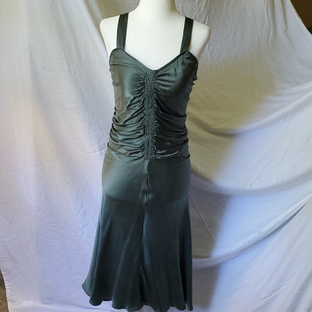 Olive and Olivia Ruched Suede Silk Dress